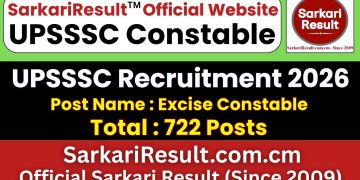UPSSSC Excise Constable Recruitment 2026 — Uttar Pradesh Subordinate Services Selection Commission Excise Constable Recruitment 2026
